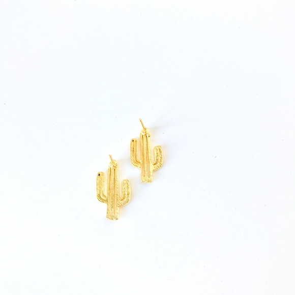 2 for $18 Cactus Stud Earring in Gold - Picture 2 of 4